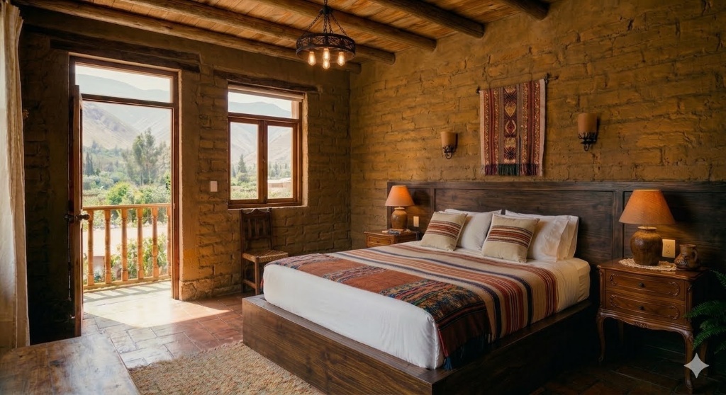 Habitación rústica de Adobe en Buganvilla Lodge
